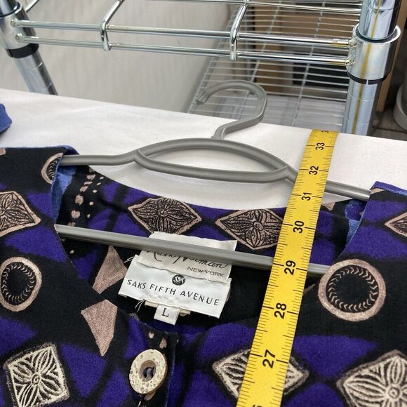 Vintage Ruth Norman Saks Fifth Avenue Womens Purple Tunic Top Size L Retro Flowy - Picture 11 of 11